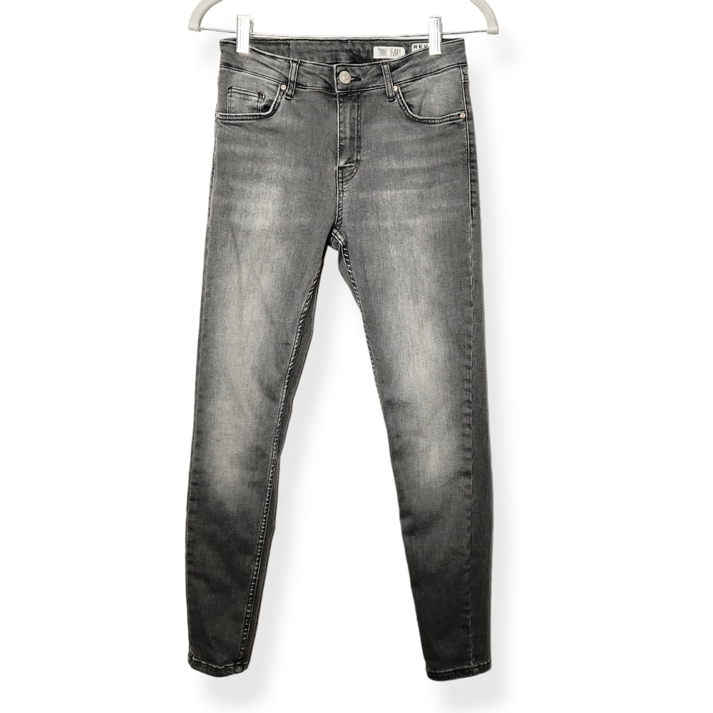 Review Minnie Skinny Grey Jeans Women's Size 27 SHORT